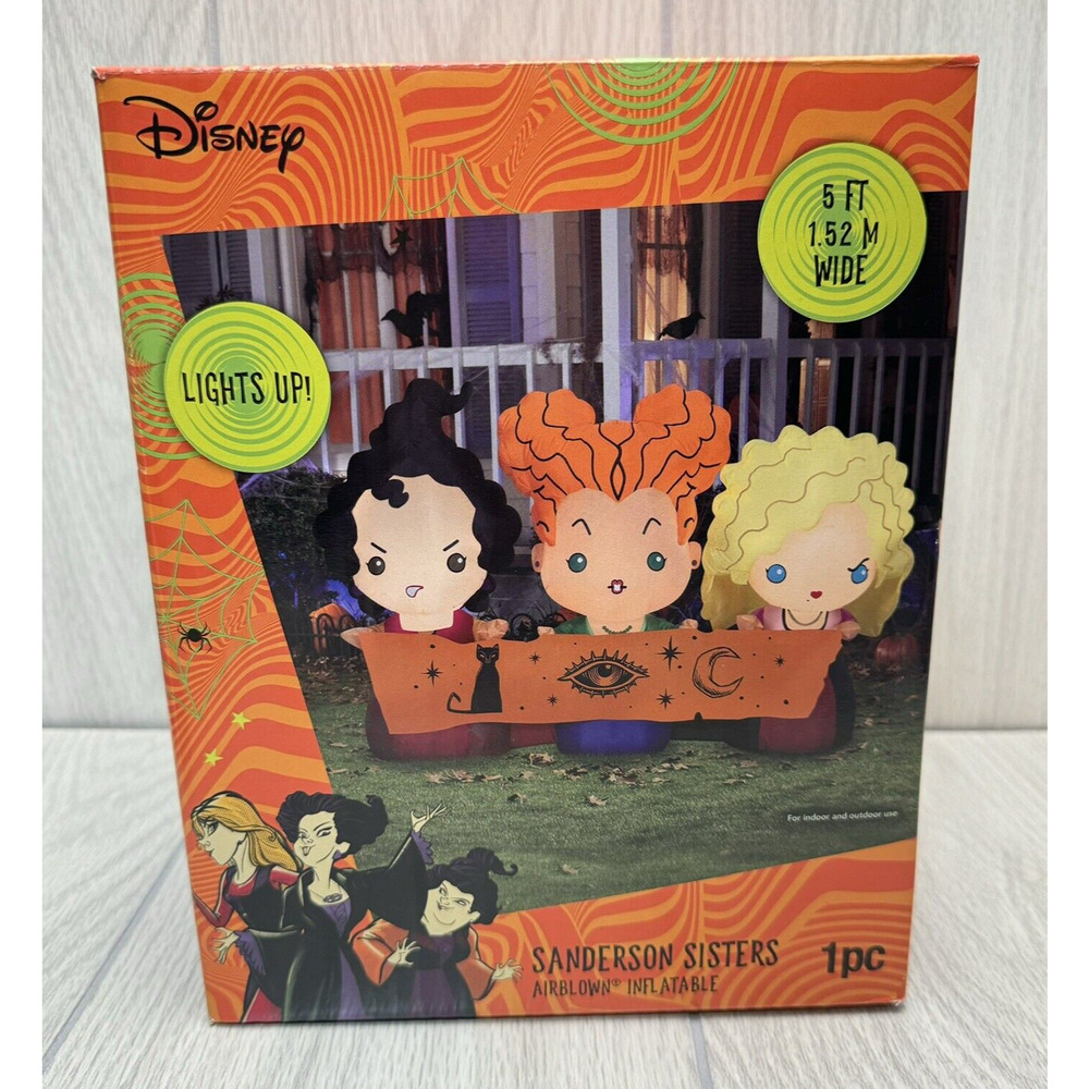 Disney Hocus Pocus Sanderson Sisters 3.5x5 ft Halloween Inflatable‎ Yard Decor